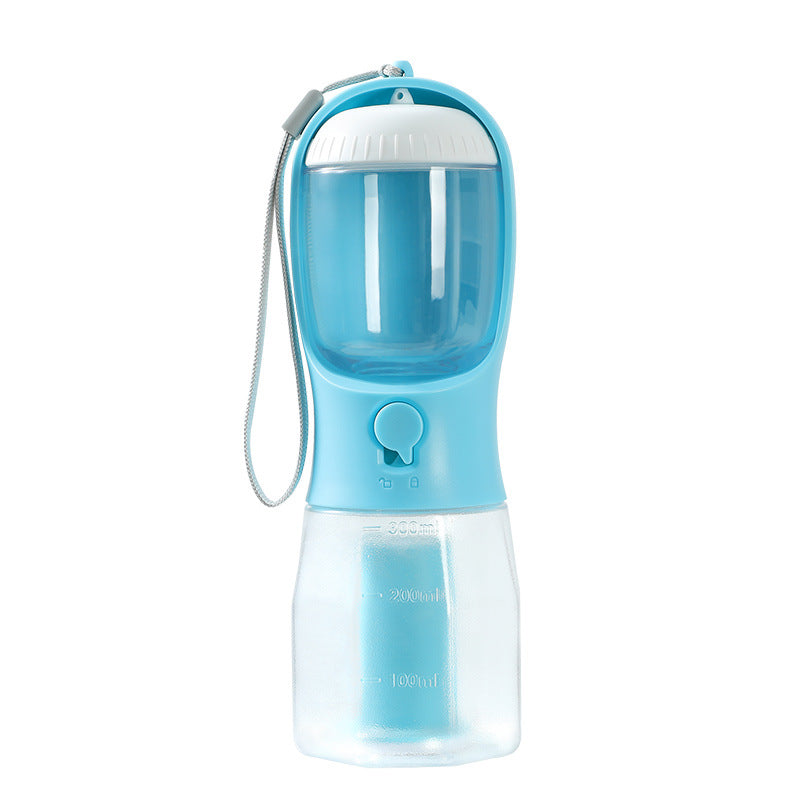 3-in-1 Dog Travel Water Bottle – Dispenser, Treat & Poop Bag Holder