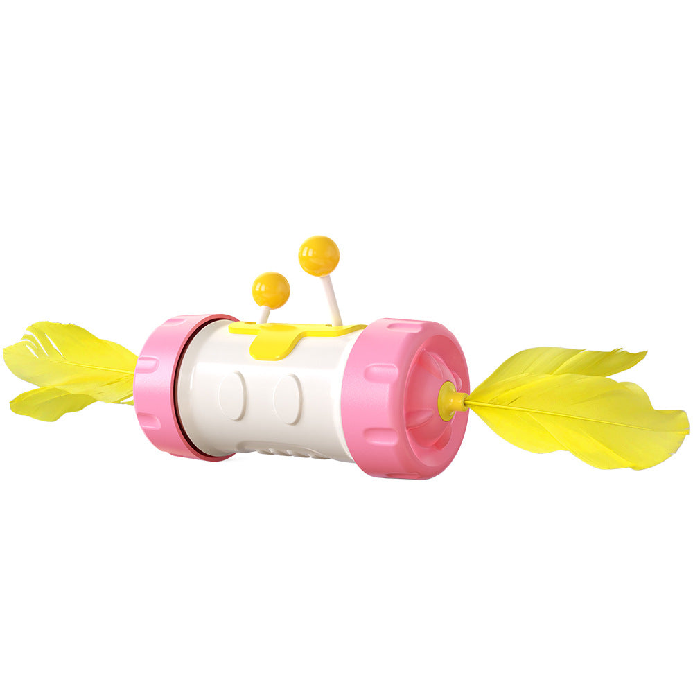 Feather Teaser Tumbler Cat Toy – Self-Play Wand