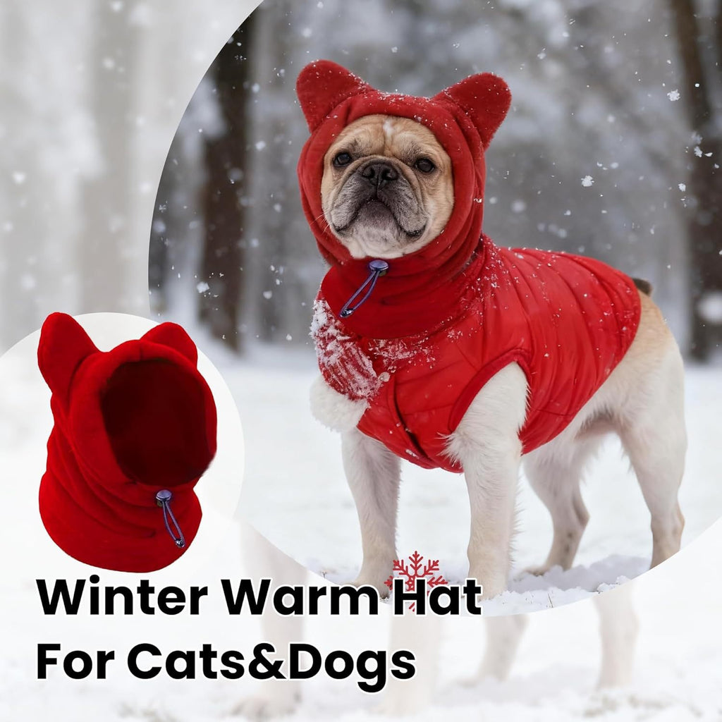Dog Warm Hat Windproof Scarf Winter Dog Head Cover Scarf Soothing Hat