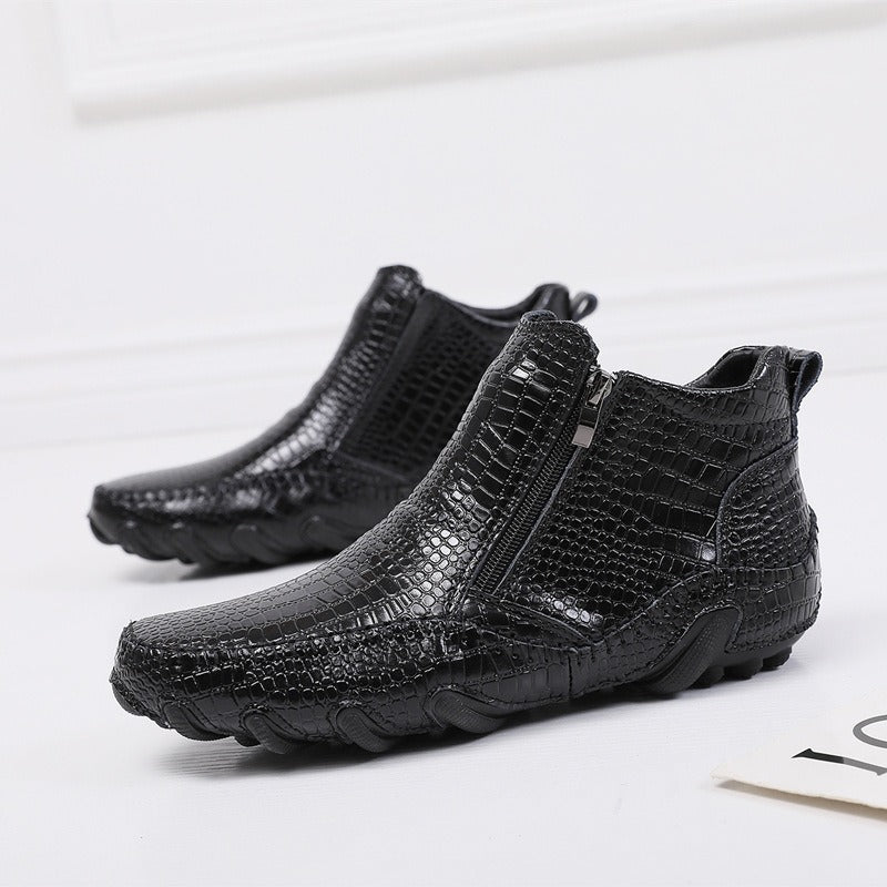 Men's Crocodile Pattern Chelsea Boots