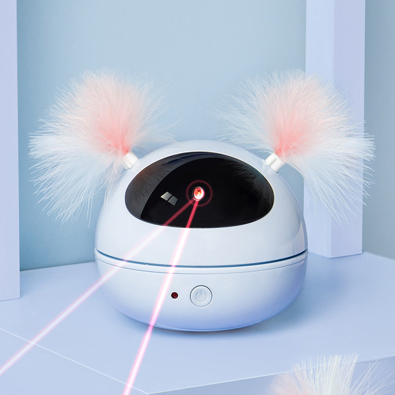 Automatic Laser Cat Toy – Interactive Feather Spinner