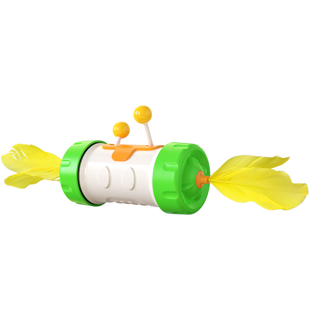 Feather Teaser Tumbler Cat Toy – Self-Play Wand