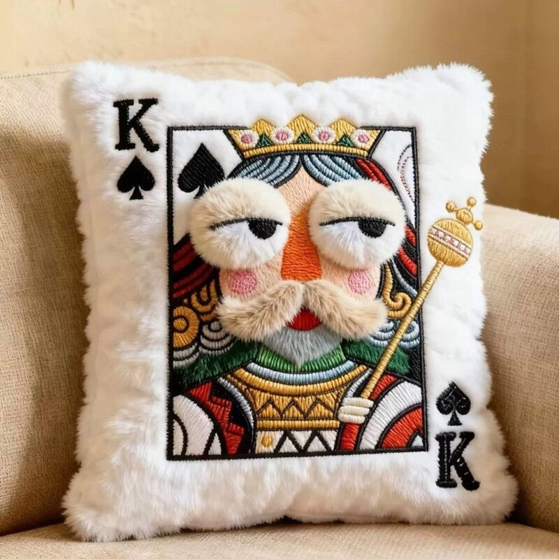 Quirky Big Eyes Embroidered Pillow