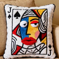 Quirky Big Eyes Embroidered Pillow