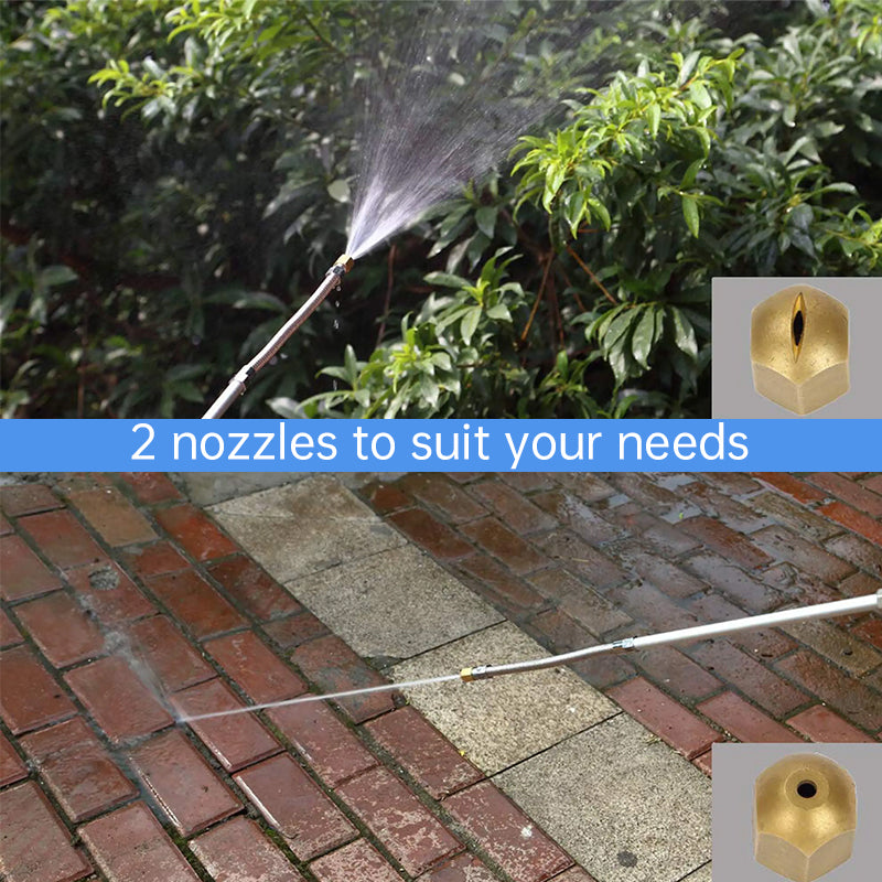2-in-1 High-Pressure Garden Hose Washer Wand — Power Jet & Fan Spray