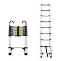 8.5FT Telescopic Aluminum Extension Ladder — Folding with Hooks & Support Frame