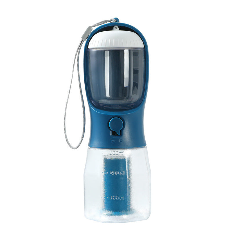 3-in-1 Dog Travel Water Bottle – Dispenser, Treat & Poop Bag Holder