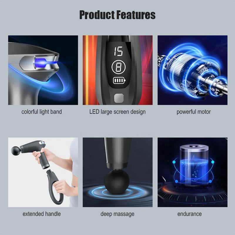Percussion Massage Gun — 4-Head Deep Tissue Muscle Recovery Massager