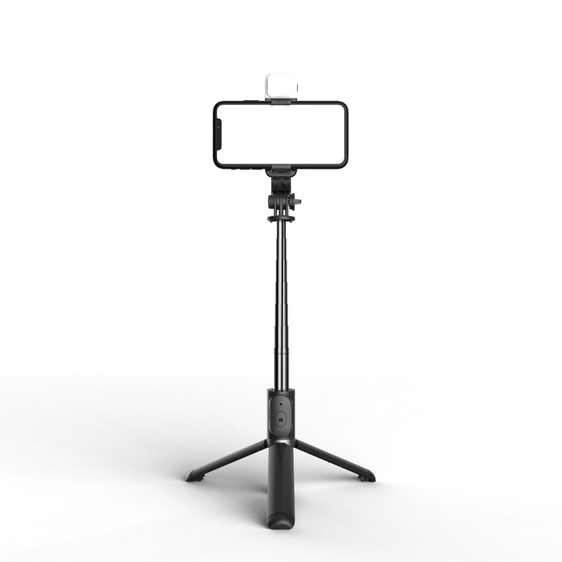 Q02S Remote Control Bluetooth Selfie Stick All-In-One Tripod Selfie Live Broadcast Fill Light Mobile Phone Bracket Selfie Stick