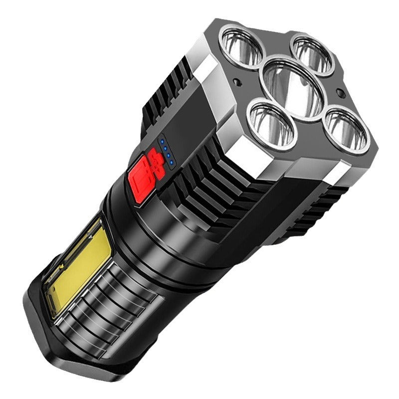 5-LED Rechargeable Tactical Flashlight with COB Side Light