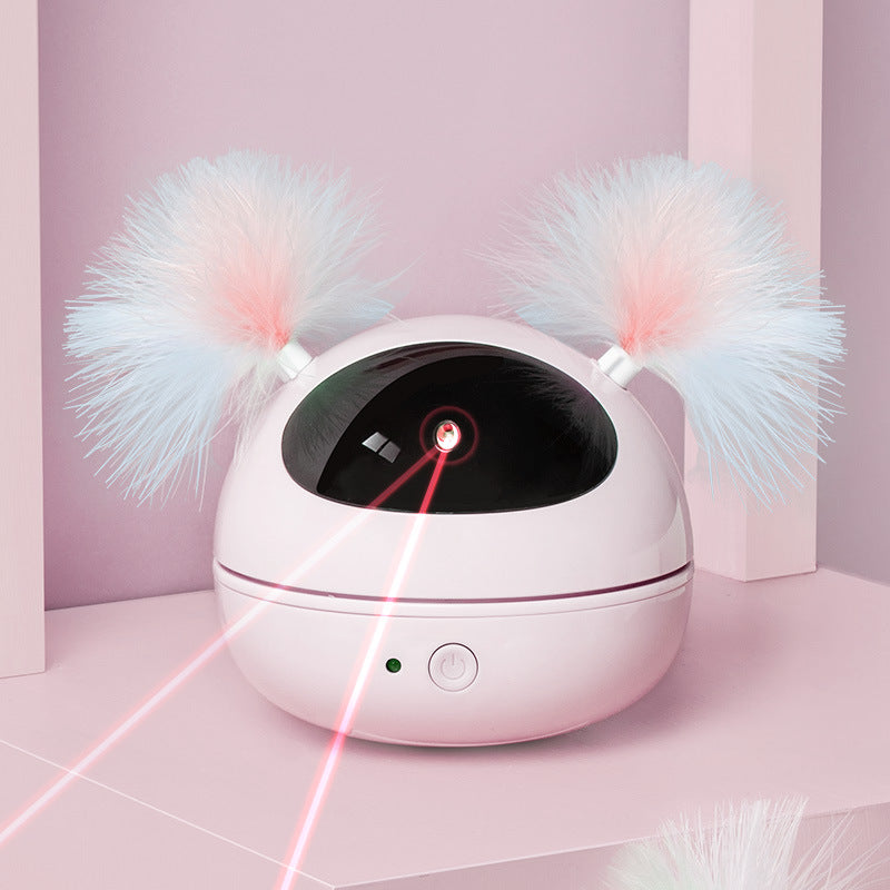 Automatic Laser Cat Toy – Interactive Feather Spinner