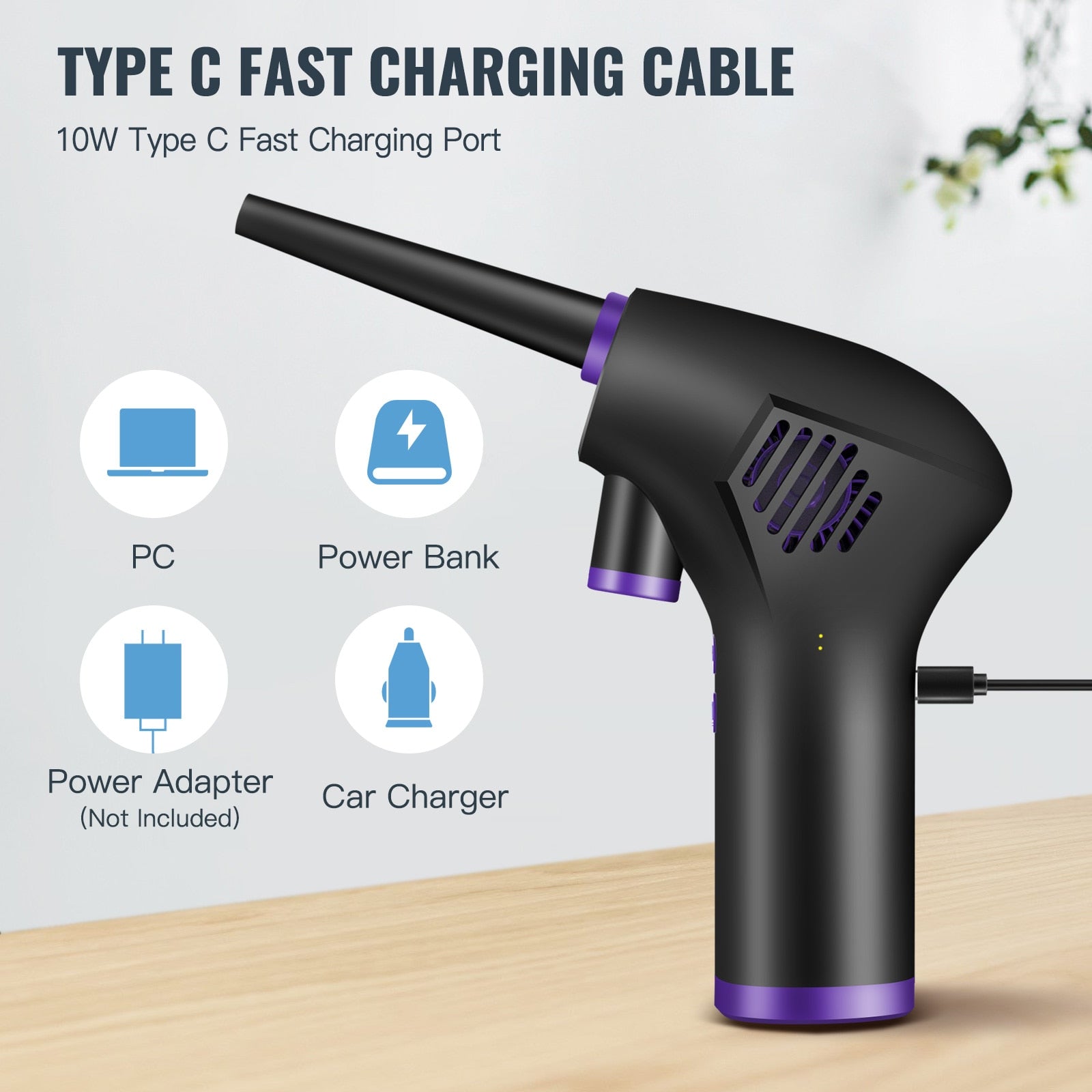 45,000 RPM Cordless Electric Air Duster & Keyboard Cleaner