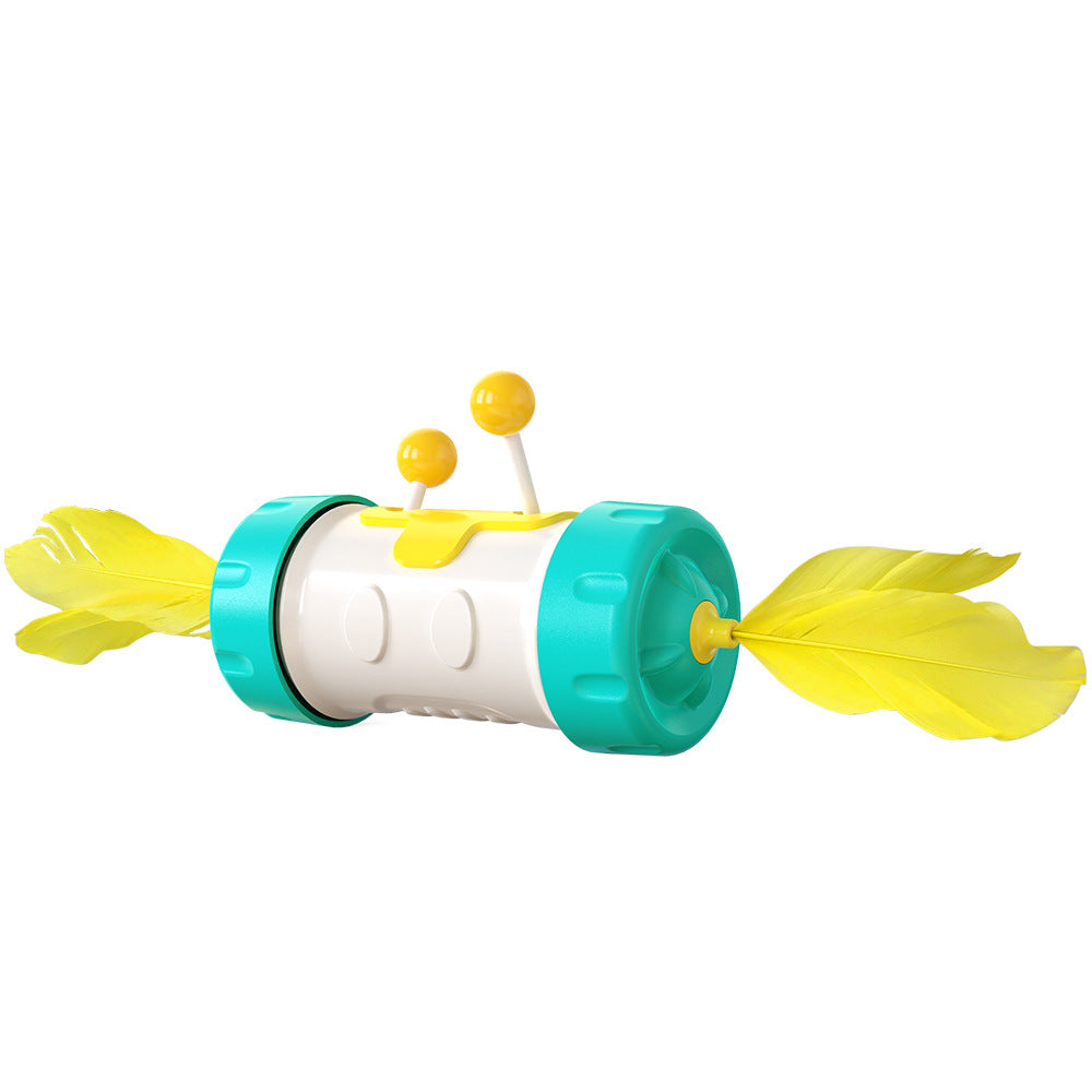 Feather Teaser Tumbler Cat Toy – Self-Play Wand