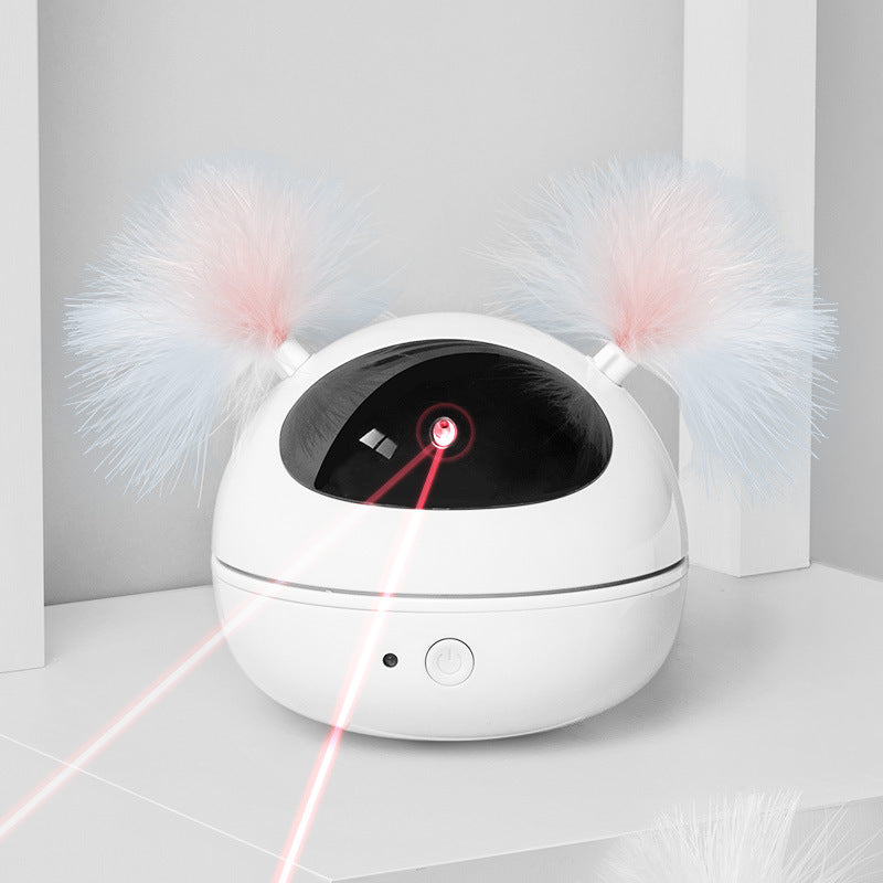 Automatic Laser Cat Toy – Interactive Feather Spinner