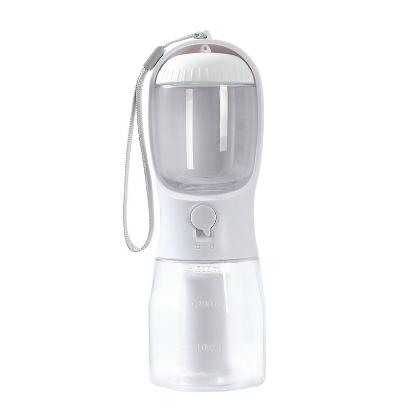 3-in-1 Dog Travel Water Bottle – Dispenser, Treat & Poop Bag Holder