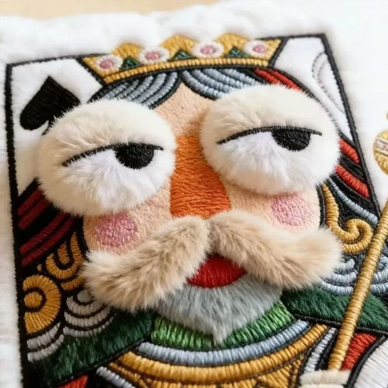 Quirky Big Eyes Embroidered Pillow