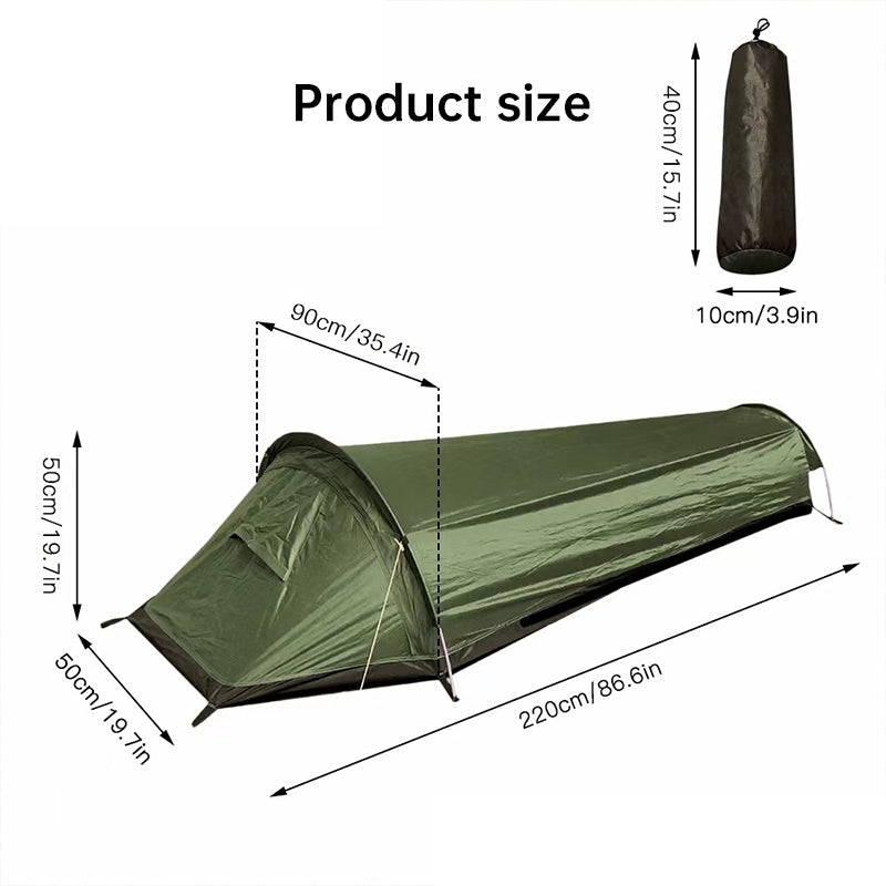 Lightweight Waterproof Camping Tent & Sleeping Bag — 1-Person Outdoor Shelter
