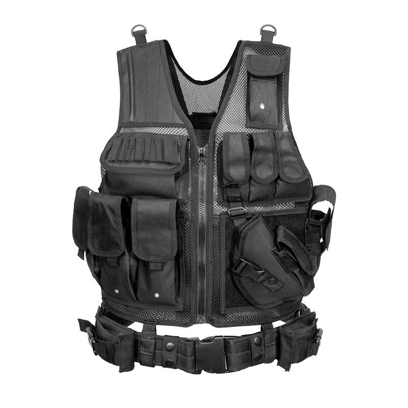 Tactical Airsoft Vest Set — MOLLE Vest, Cap, Gloves & Balaclava