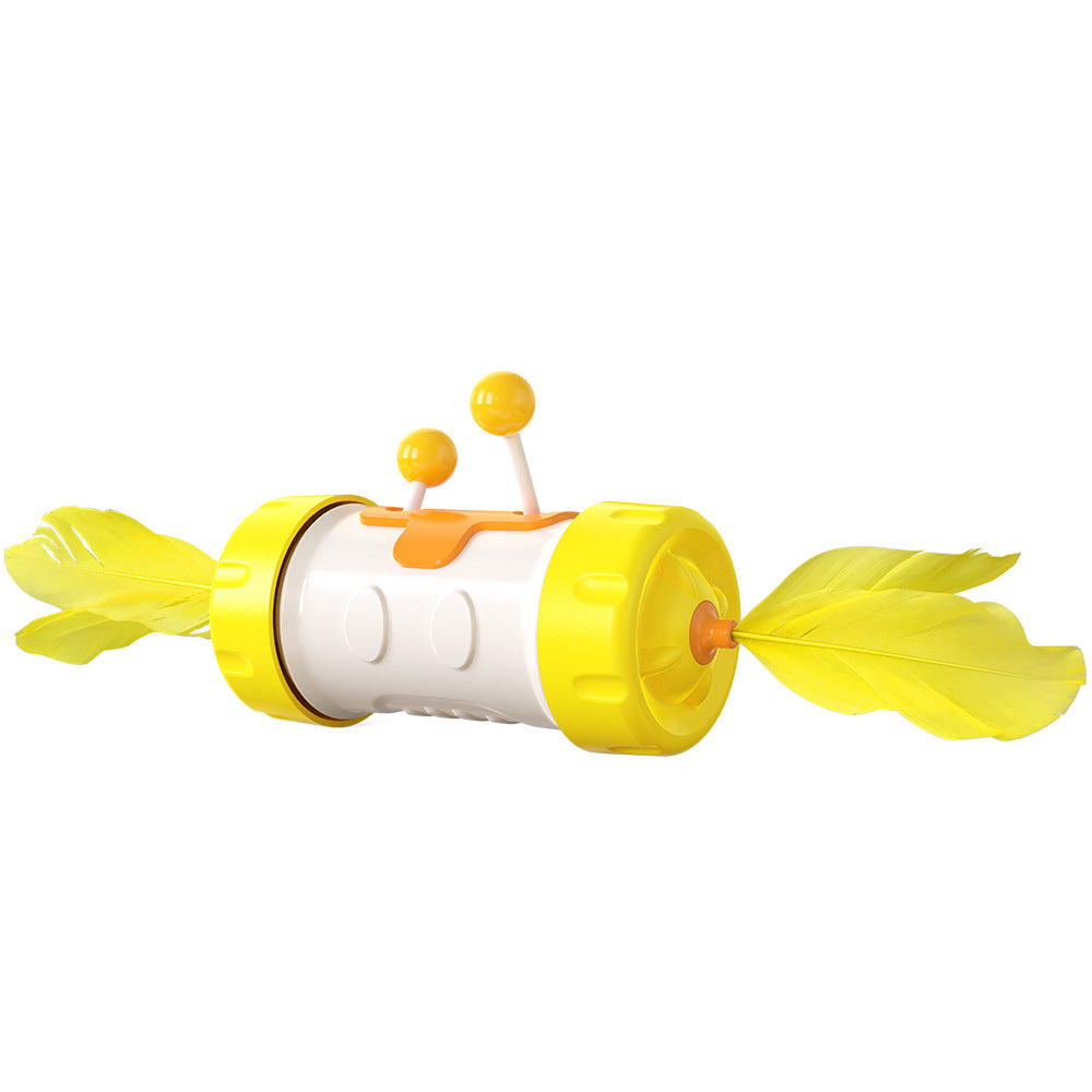 Feather Teaser Tumbler Cat Toy – Self-Play Wand