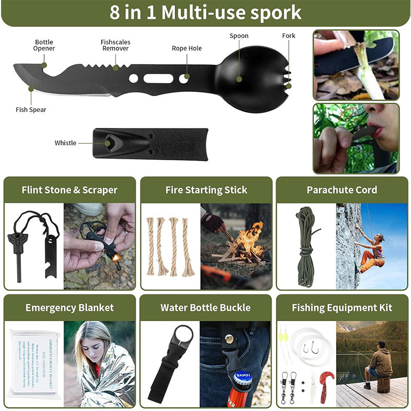 Outdoor Emergency Survival Kit — First Aid, Camping & Hiking Gear Set