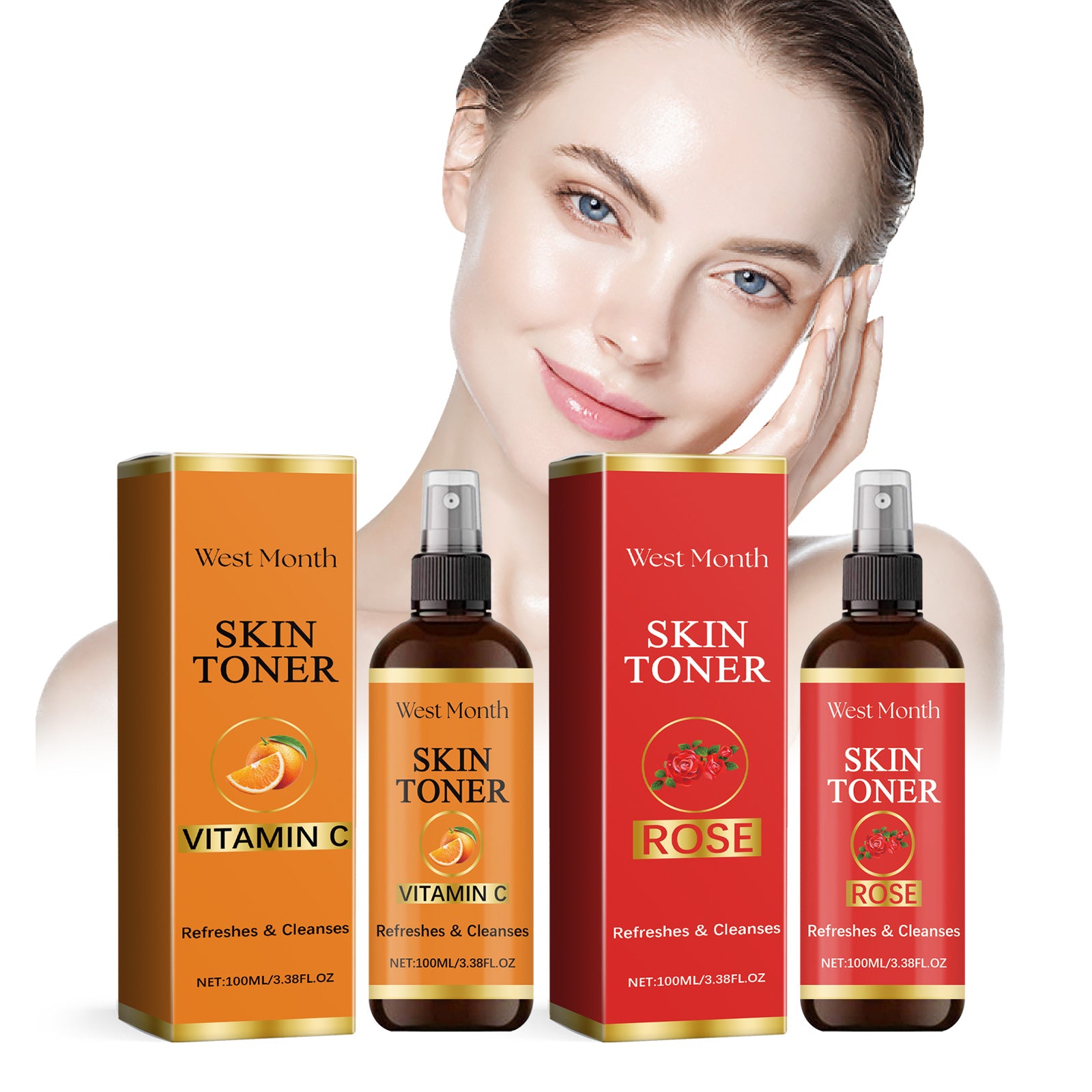 Rose Vitamin C Brightening Toner Spray — Hydrates & Tightens Skin